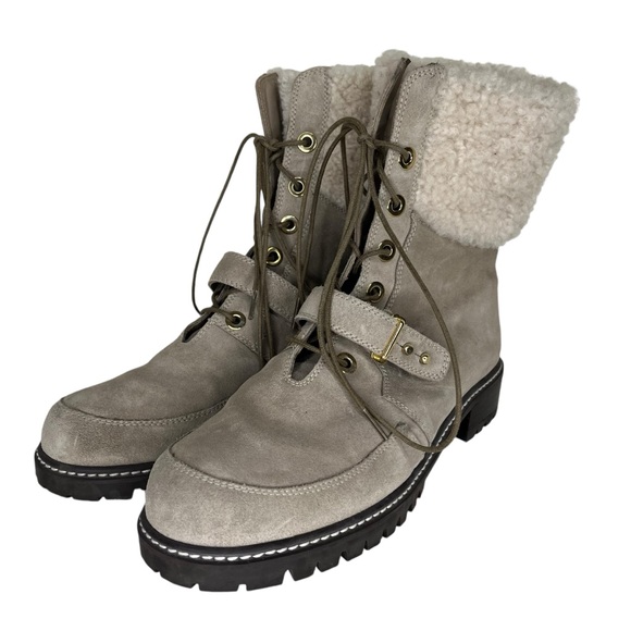 Stuart Weitzman Shearling Suede Boots with Faux Fur Size 8.5M - Picture 3 of 8